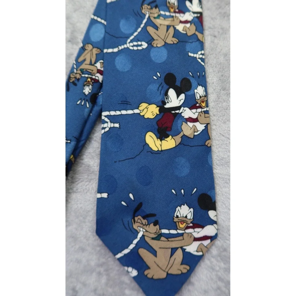 Disney Mickey Unlimited Necktie Mickey Donald Pluto Tug of‎ War Neck Tie